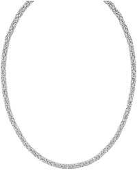Italian Silver - Italian 4.8Mm Square Byzantine Chain Necklace - Lyst