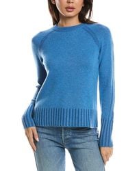 Forte - Plaited Rib Trim Crewneck Cashmere Sweater - Lyst