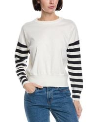 Brodie Cashmere - Stripe Sleeve Cashmere-Blend Sweater - Lyst