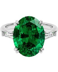 VOWE - 14K 7.20 Ct. Tw. Lab-Grown Diamond & Lab-Grown Emerald Ring - Lyst