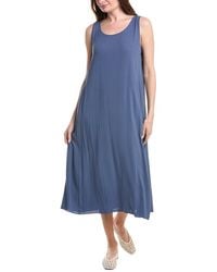 Eileen Fisher - Scoop Neck Silk Flare Dress - Lyst