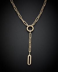 Italian Gold - 14k Paperclip Lariat Necklace - Lyst