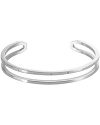 jean claude - Stainless Steel Cz Bangle Bracelet - Lyst