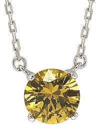 Suzy Levian - Silver 0.02 Ct. Tw. Diamond & Sapphire Necklace - Lyst