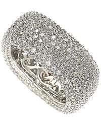 Suzy Levian CZ Jewelry - Suzy Levian Silver Cz Square Micro Pave Eternity Ring - Lyst