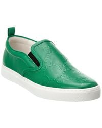 Gucci - GG Embossed Leather Slip-on Sneaker - Lyst