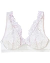 Blush Lingerie Lingerie Mesh Lace Bralette - White