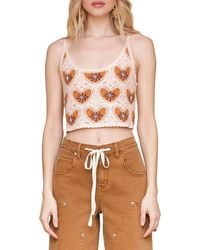 Avec Les Filles - Crop Heart Crochet Shirt - Lyst