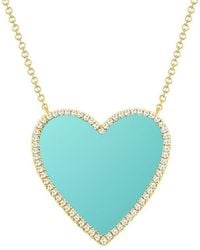 Sabrina Designs - 14k 3.30 Ct. Tw. Diamond & Turquoise Heart Necklace - Lyst