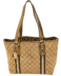Gucci - Canvas & Leather Jolicoeur Tote (Authentic Pre-Owned) - Lyst