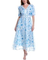 Hale Bob - Mercy Silk & Linen-Blend Midi Dress - Lyst