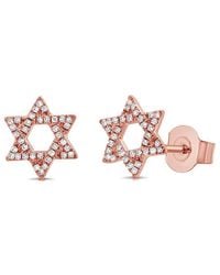 Sabrina Designs - 14k Rose Gold 0.14 Ct. Tw. Diamond Star Of David Studs - Lyst