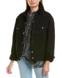 IRO Gravity Leather-trim Jacket - Black