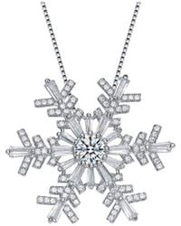 Genevive Jewelry - Silver Cz Christmas Pendant - Lyst