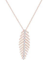 Diana M. Jewels - Fine Jewelry 14k Rose Gold 0.26 Ct. Tw. Diamond Fish Spine Pendant Necklace - Lyst