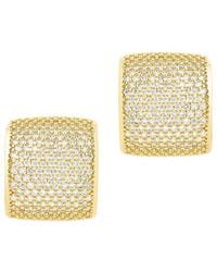 Sterling Forever - 14K Plated Cz Versa Statement Hoop Earrings - Lyst