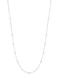 Suzy Levian - 14K Rose 1.00 Ct. Tw. Diamond Station Necklace - Lyst