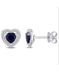 Diamond Select Cuts - 14K 1.33 Ct. Tw. Diamond & Sapphire Earrings - Lyst