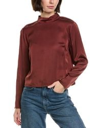 Bella Dahl - Mock Neck Button Back Top - Lyst