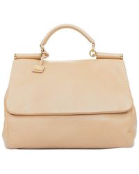 Dolce & Gabbana - Nude Grained Leather Miss Sicily Satchel (Authentic Pre-Loved) - Lyst