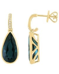 Effy Fine Jewelry - 14K 10.06 Ct. Tw. Diamond & London Topaz Earrings - Lyst