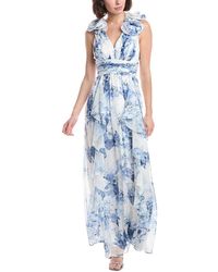 Eliza J - Ruffle Strap Pleated Gown - Lyst