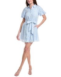 Sam Edelman - Puff Sleeve Eyelet Shirtdress - Lyst