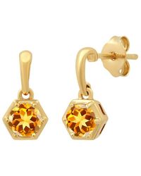 MAX + STONE - Max + Stone 14k Over Silver 0.75 Ct. Tw. Citrine Drop Earrings - Lyst