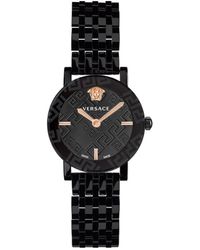 Versace Greca Glass Watch - Black