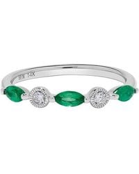 H.J. Namdar - 14K 0.44 Ct. Tw. Diamond & Emerald Band Ring - Lyst
