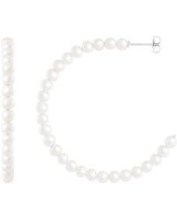 Splendid - Silver 4-5mm Pearl Earrings - Lyst