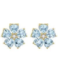 Nina Zhou Jewelry - 14K 4.84 Ct. Tw. Diamond & Aquamarine Stud Earrings - Lyst