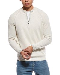 RAFFI - English Rib 1/4-Zip Mock Neck Sweater - Lyst