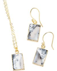 Saachi - 18k Plated Dendritic Opal Necklace & Earrings Set - Lyst