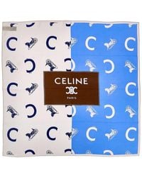 Celine - Stamped C Caleche Silk Foulard - Lyst