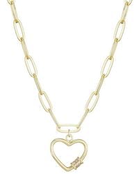 Adornia - 14K Plated Cz Carabiner Heart Necklace - Lyst