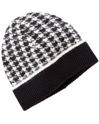 Bruno Magli - Houndstooth Jacquard Cuffed Cashmere Hat - Lyst