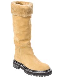 Proenza Schouler - Suede & Shearling Knee High Boot - Lyst