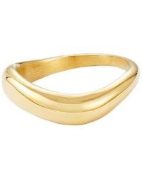 Adornia - 18K Plated Stainless Steel Tarnish-Resistant Curved Band Ring - Lyst