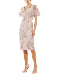 Mac Duggal - Butterfly Sleeve Column Midi Dress - Lyst