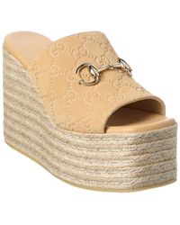Gucci - Horsebit Suede Espadrille - Lyst