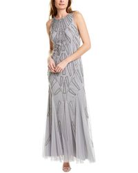 Adrianna Papell Beaded Gown - Gray