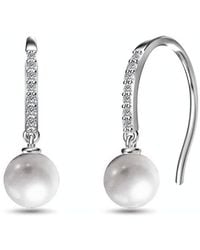 Donatello Gian - 6Mm Pearl Cz Dangle Earrings - Lyst
