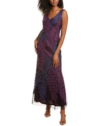 js collections leaf embroidered gown