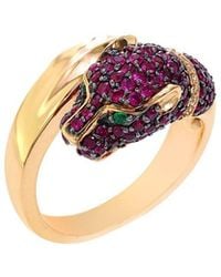 Effy Fine Jewelry - 14K Rose 1.44 Ct. Tw. Diamond & Emerald, Ruby Ring - Lyst