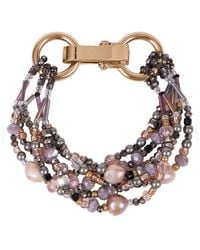 Saachi - Amethyst Beaded Layered Pearl Bracelet - Lyst