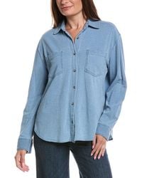 Z Supply - Reese Jersey Denim Button-Up Blouse - Lyst