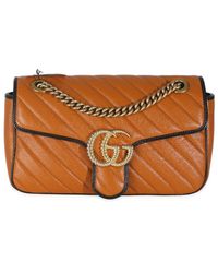 Gucci - Brown Matelasse Leather Small Torchon GG Marmont Shoulder Bag (authentic Pre-loved) - Lyst