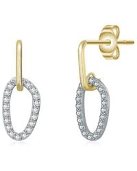 Rachel Glauber - 14K Plated Cz Drop Earrings - Lyst