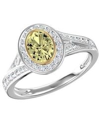 Lab Grown Diamonds - 14K 1.00 Ct. Tw. Lab-Grown Diamond Halo Engagement Ring - Lyst